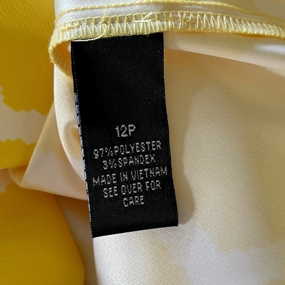 ALYX, NWT, WOMENS YELLOW & WHITE SLEEVELESS, SHEATH DRESS. SIZE 12P - Picture 6 of 6